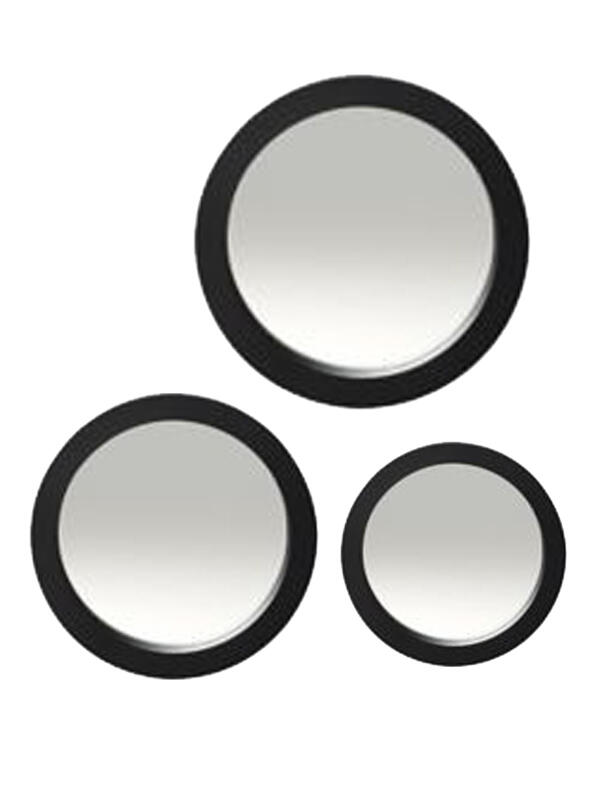 Set de 3 espejos redondos Ø17-23-17 cm.