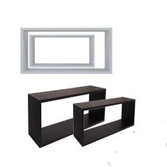 Set De 2  Cubos Madera 40X27X12 - 37X24X12 Cm.